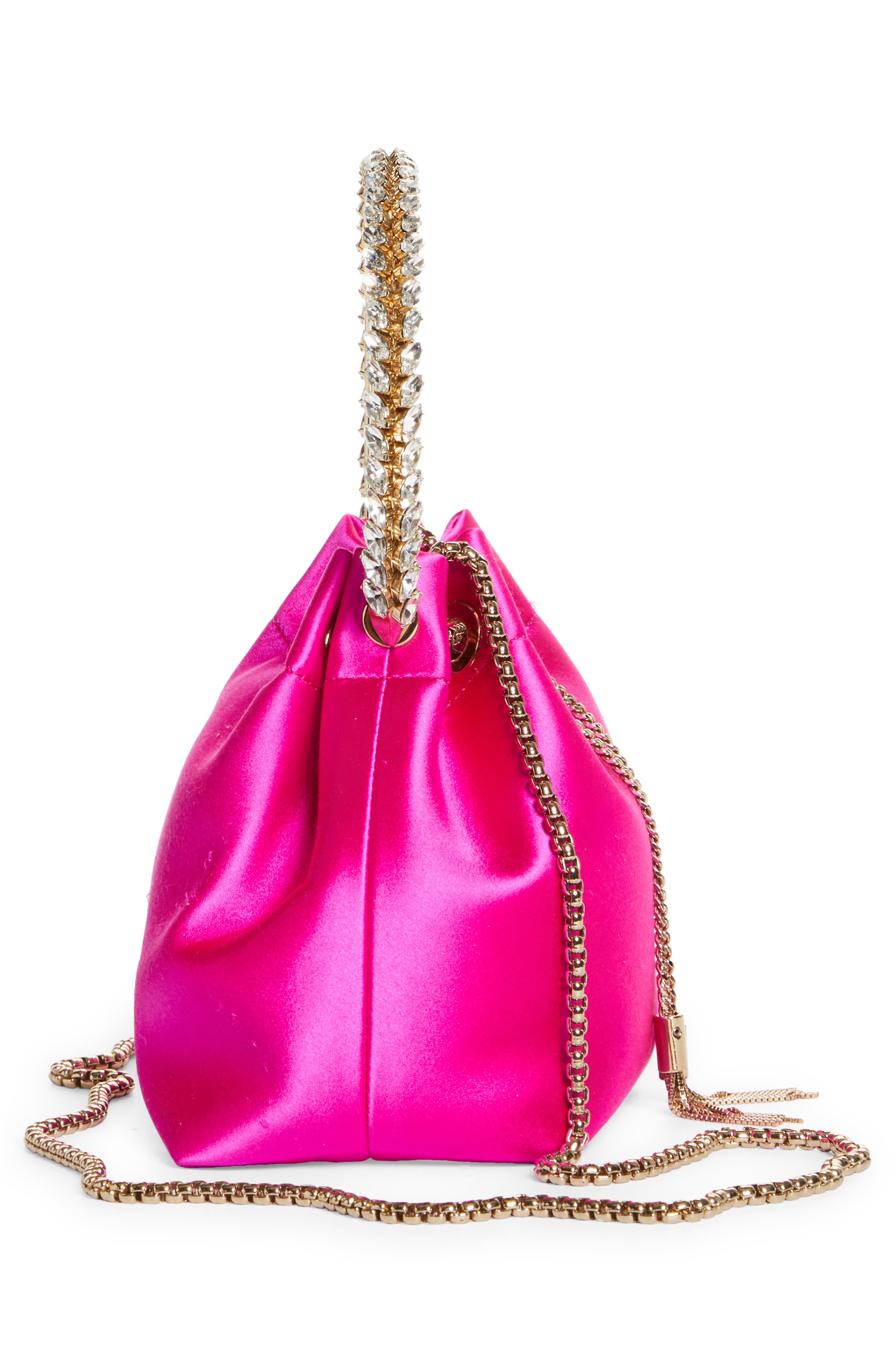 Jimmy Choo Bon Bon Satin Bucket Bag, Alternate, color, 