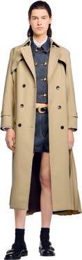 SANDRO Belted double-breasted trench
