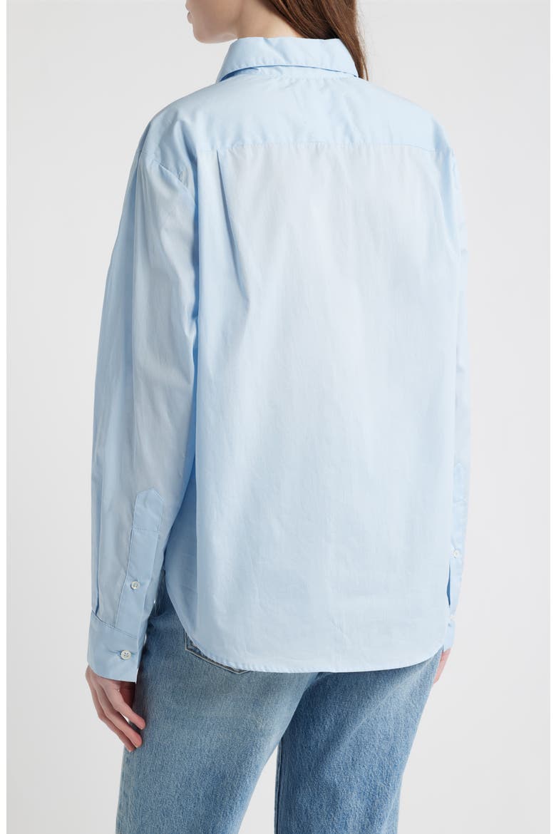 Relaxed Button-Up Wrap Shirt, Alternate, color, SKY BLUE
