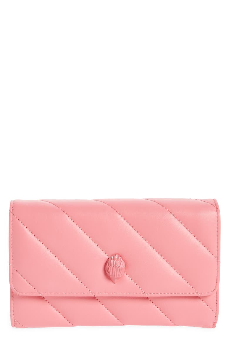 Soho Drench Leather Wallet on a Chain, Main, color, PINK