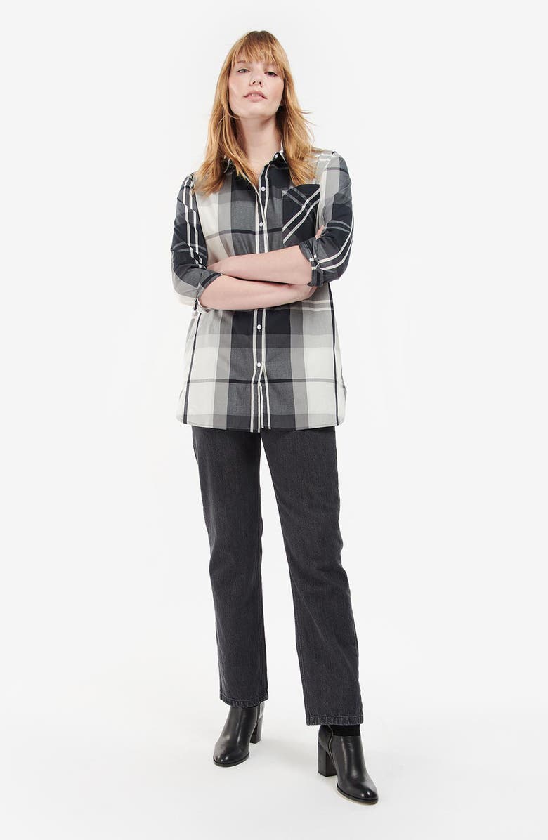 Barbour Perthshire Plaid Cotton Button-Up Shirt, Alternate, color, Mono Tartan