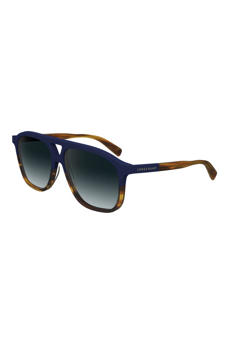 Heritage 58mm Gradient Aviator Sunglasses, Alternate, color, BLUE/ HAVANA