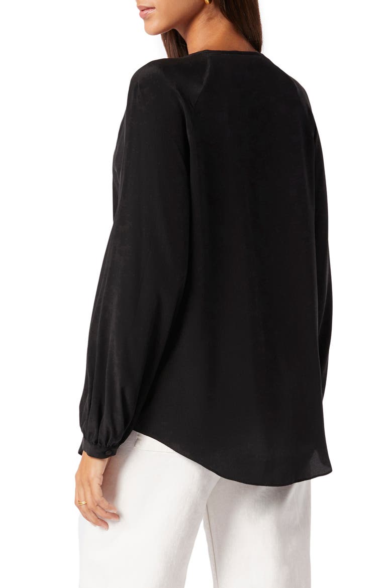 Shariana Silk Georgette Blouse, Alternate, color, CAVIAR