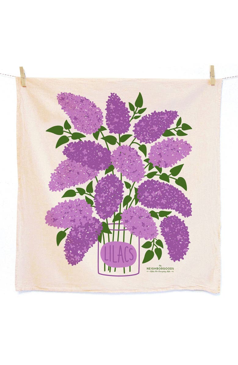 The Neighborgoods Flower Garden - Dish Towel Set of 2, Alternate, color, Purple