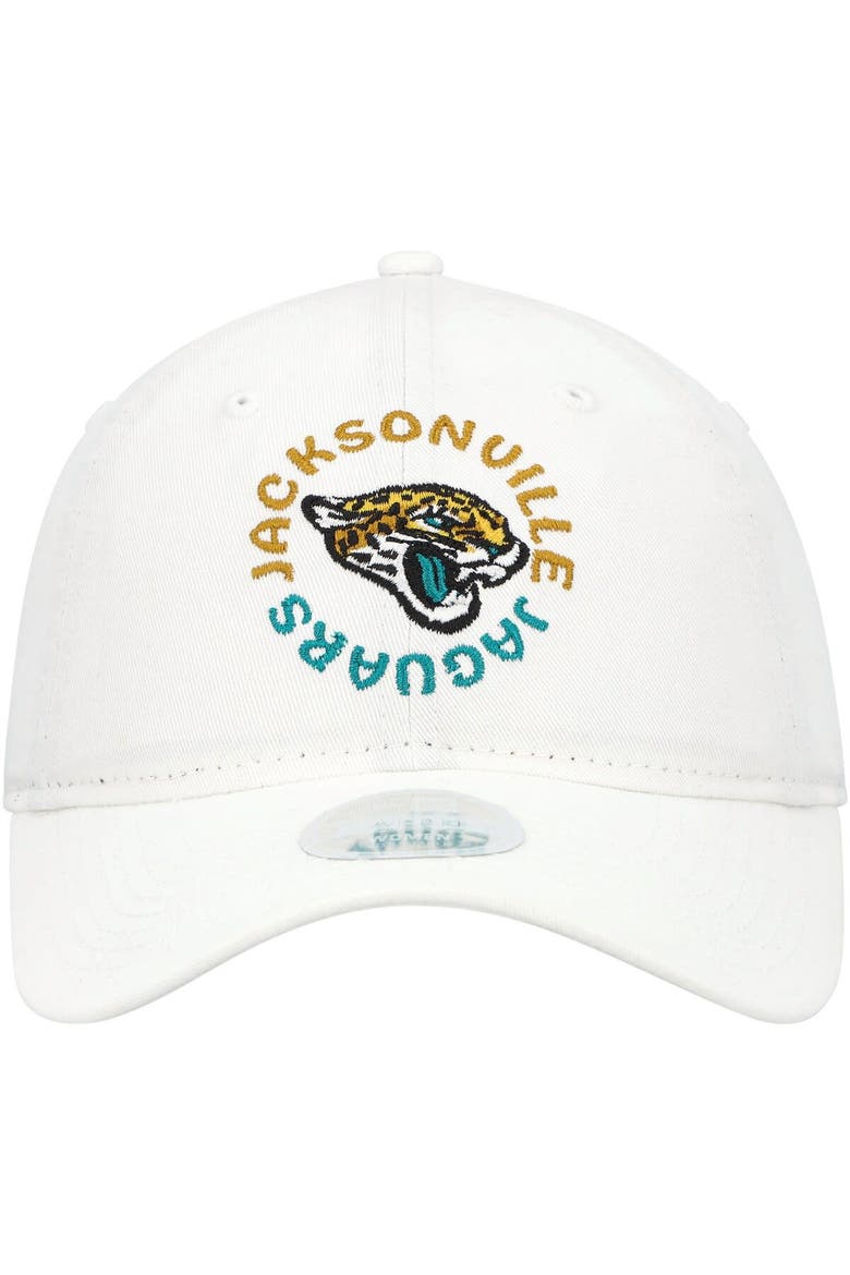 Women's New Era White Jacksonville Jaguars Circle Primary Logo 9TWENTY Adjustable Hat, Alternate, color, White