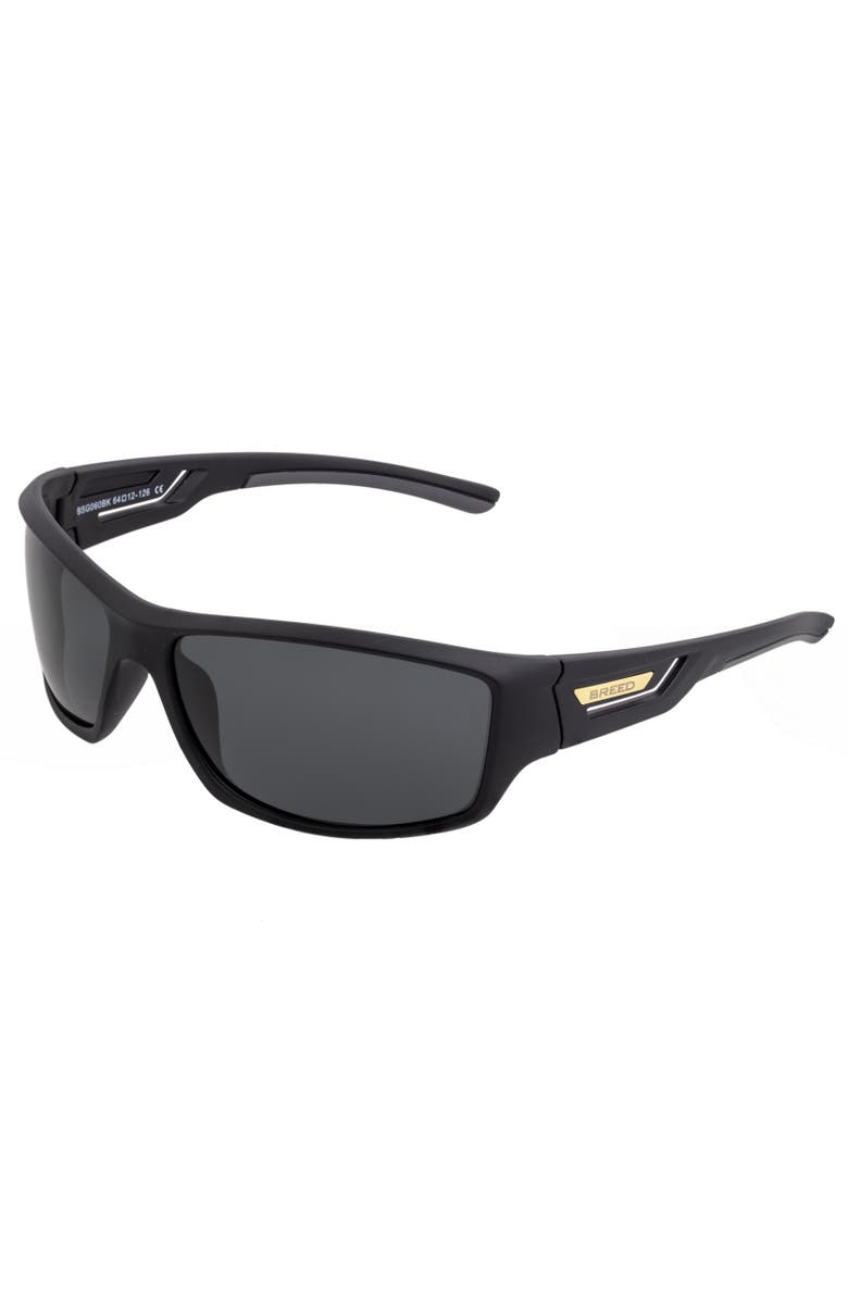BREED Aquarius Polarized Sunglasses, Main, color, Black/Black