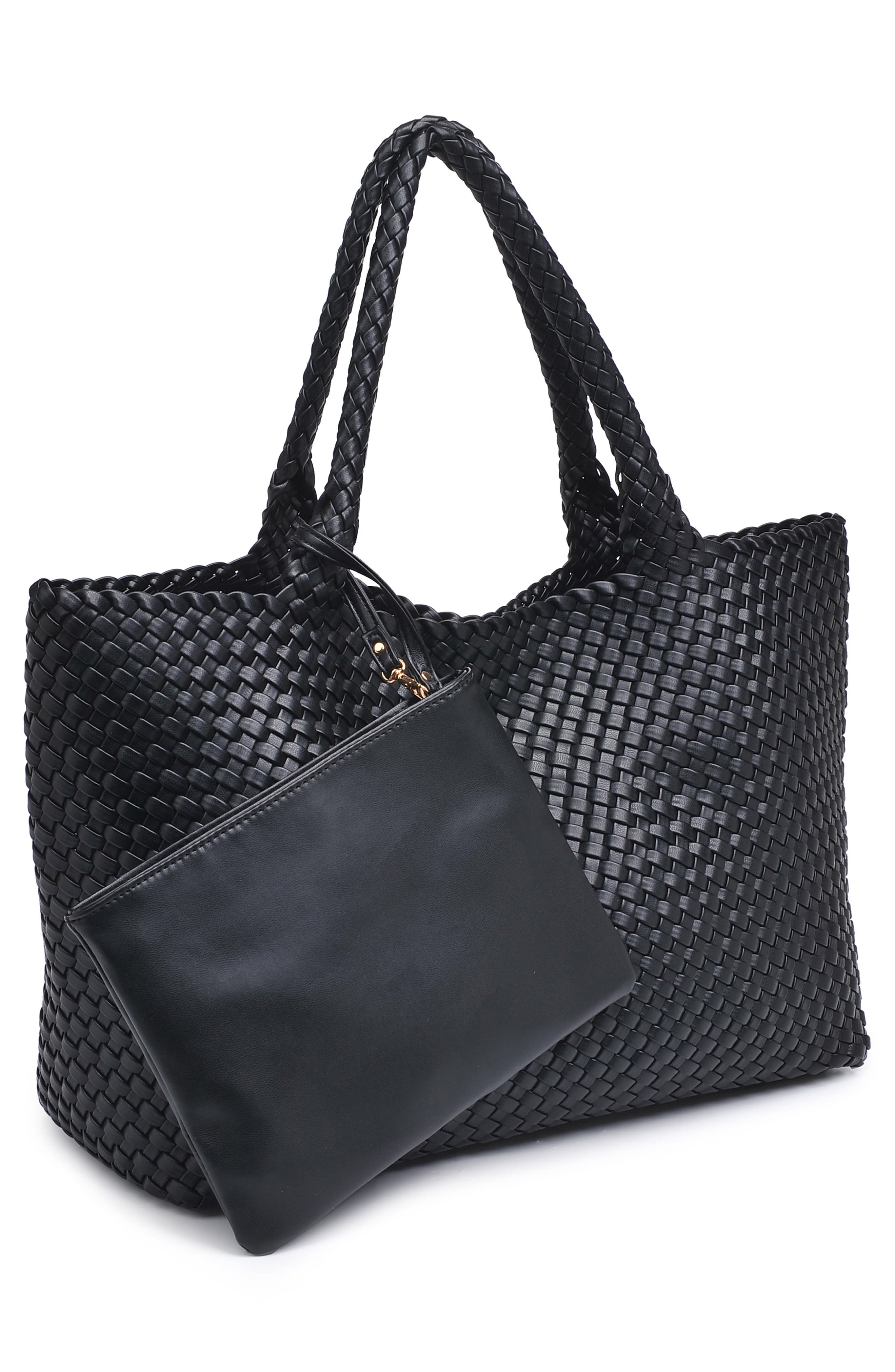 MODA LUXE Woven Unlined Tote Bag and Pouch, Alternate, color, 