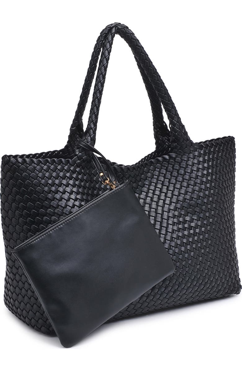 MODA LUXE Woven Unlined Tote Bag and Pouch, Alternate, color,