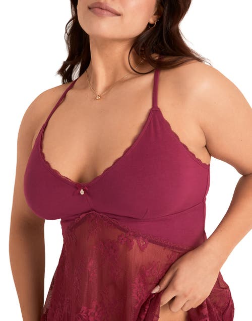 Adore Me Marien Babydoll & Bikini Set In Pink