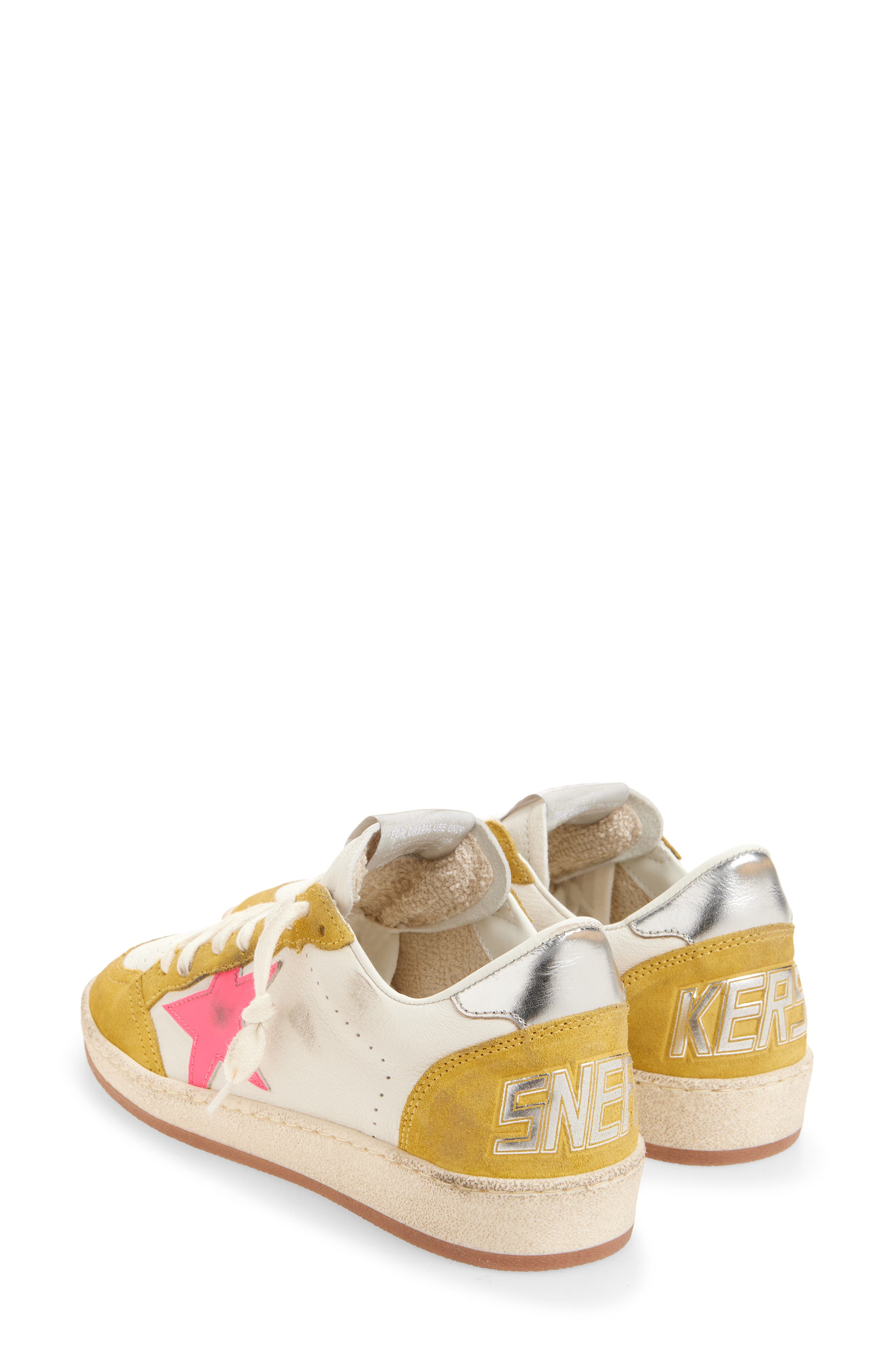 Golden Goose Ball Star Low Top Sneaker, Alternate, color, White/ Pink/ Honey/ Silver