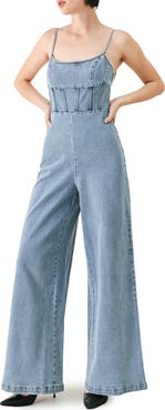 FREEMARKET Denim Wide Leg Jumpsuit