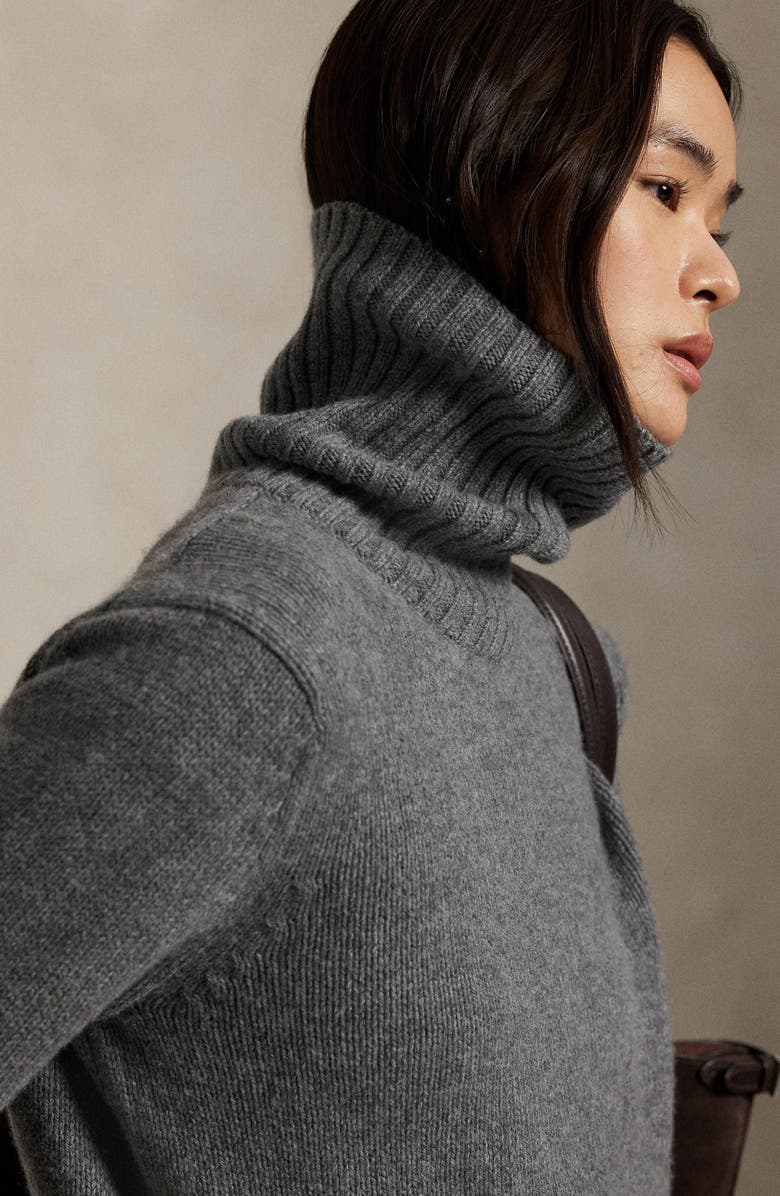 Polo Ralph Lauren Wool Turtleneck Sweater, Alternate, color, Flannel Grey Heather