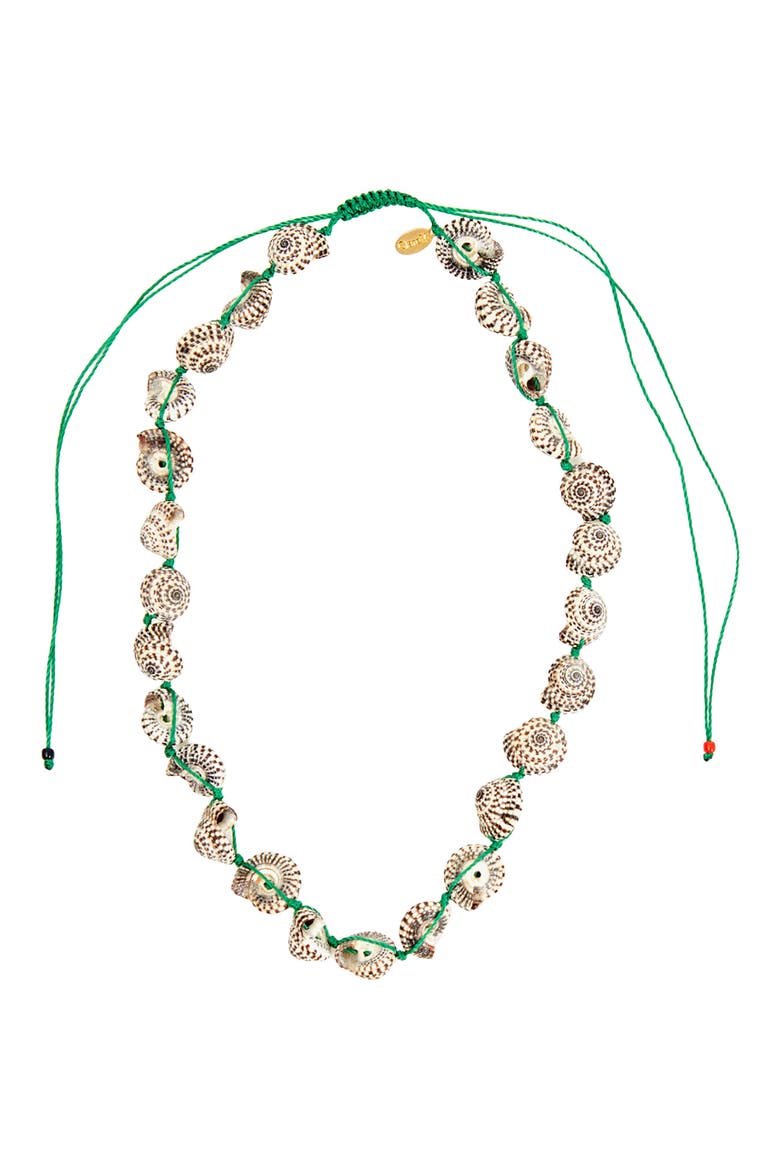Checker Shell Necklace, Main, color, CREAM