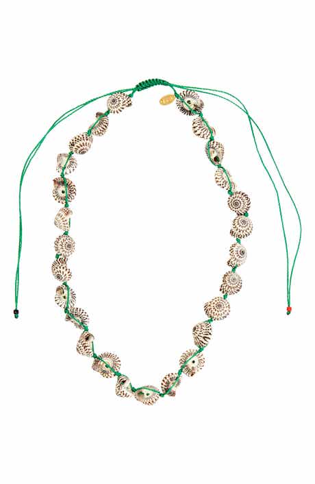 Clare V. Checker Shell Necklace