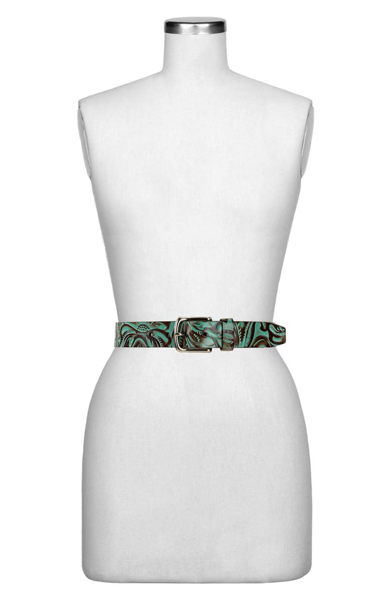 Patricia Nash Pelosa Leather Belt, Alternate, color, Turquoise