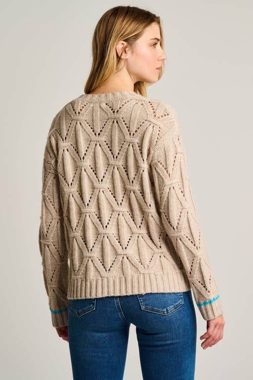 Lisa Todd Cable Crew Sweater In Brown
