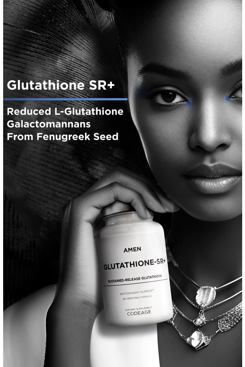 Amen Glutathione-SR+ Reduced L-Glutathione Supplement, Alternate, color, White