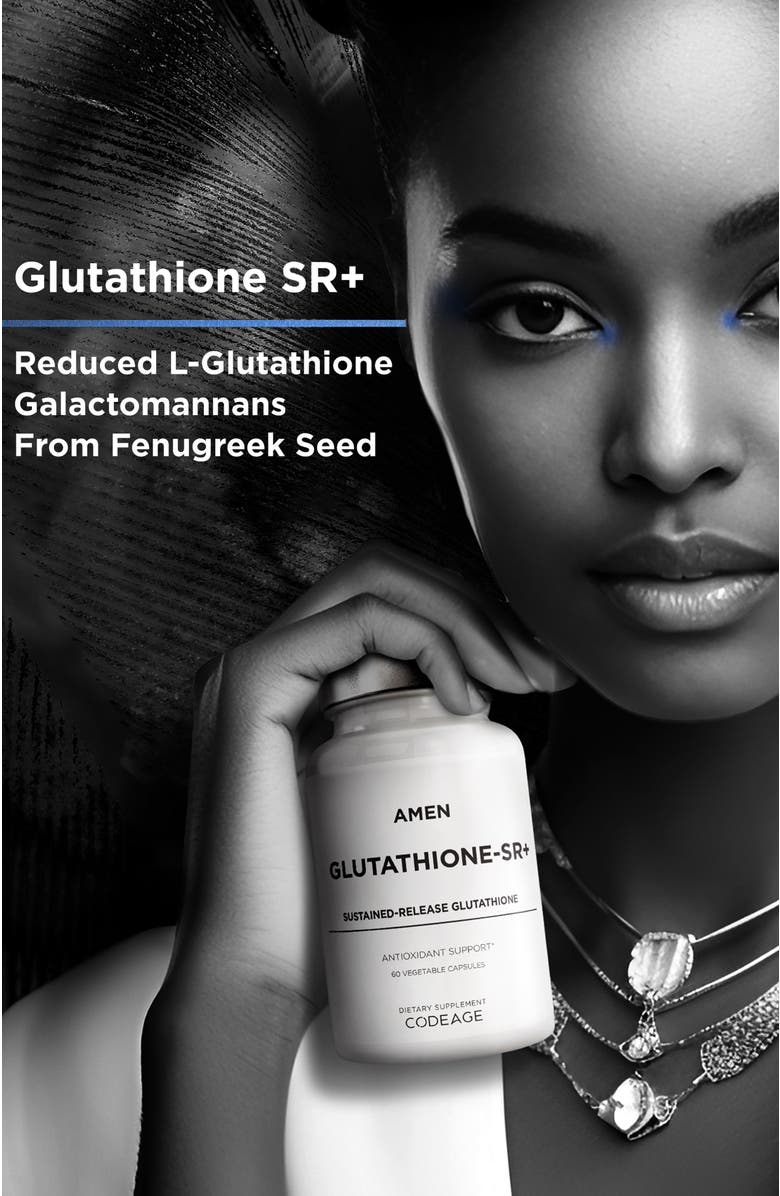 Codeage Amen Glutathione-SR+ Reduced L-Glutathione Supplement, Alternate, color, White