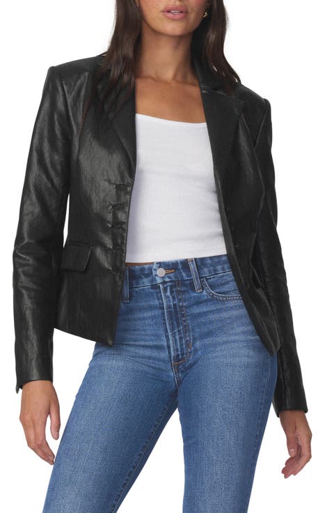 The Fitted Faux Leather Blazer