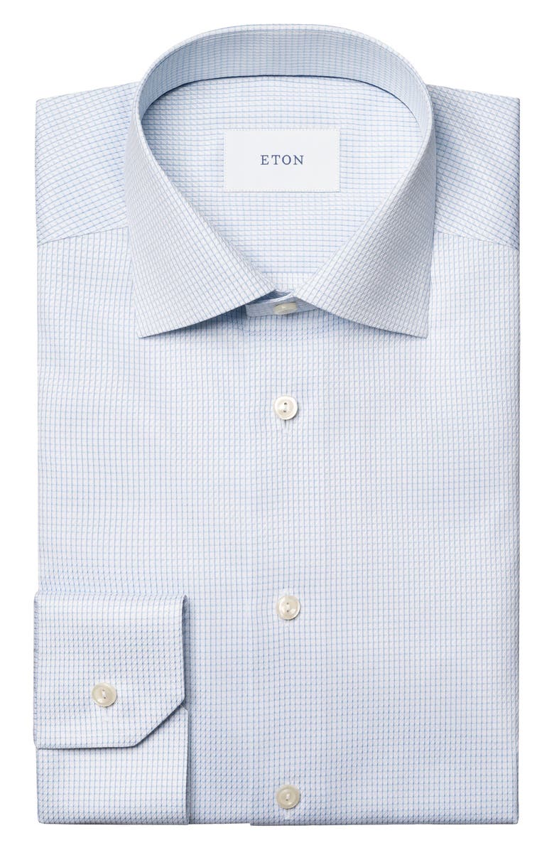 Eton Slim Fit Microcheck Cotton Dress Shirt, Alternate, color, 