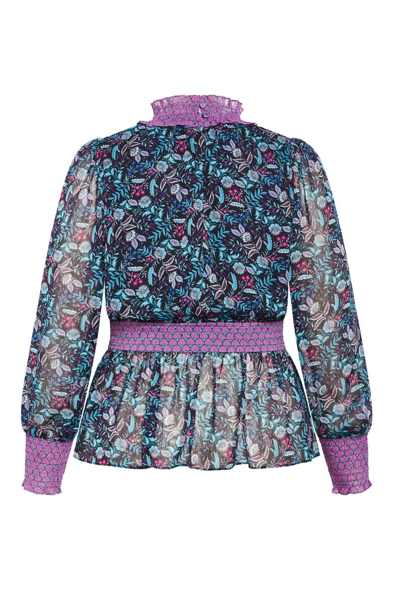 Annalise Floral Smocked Top, Alternate, color, FLORENTINE