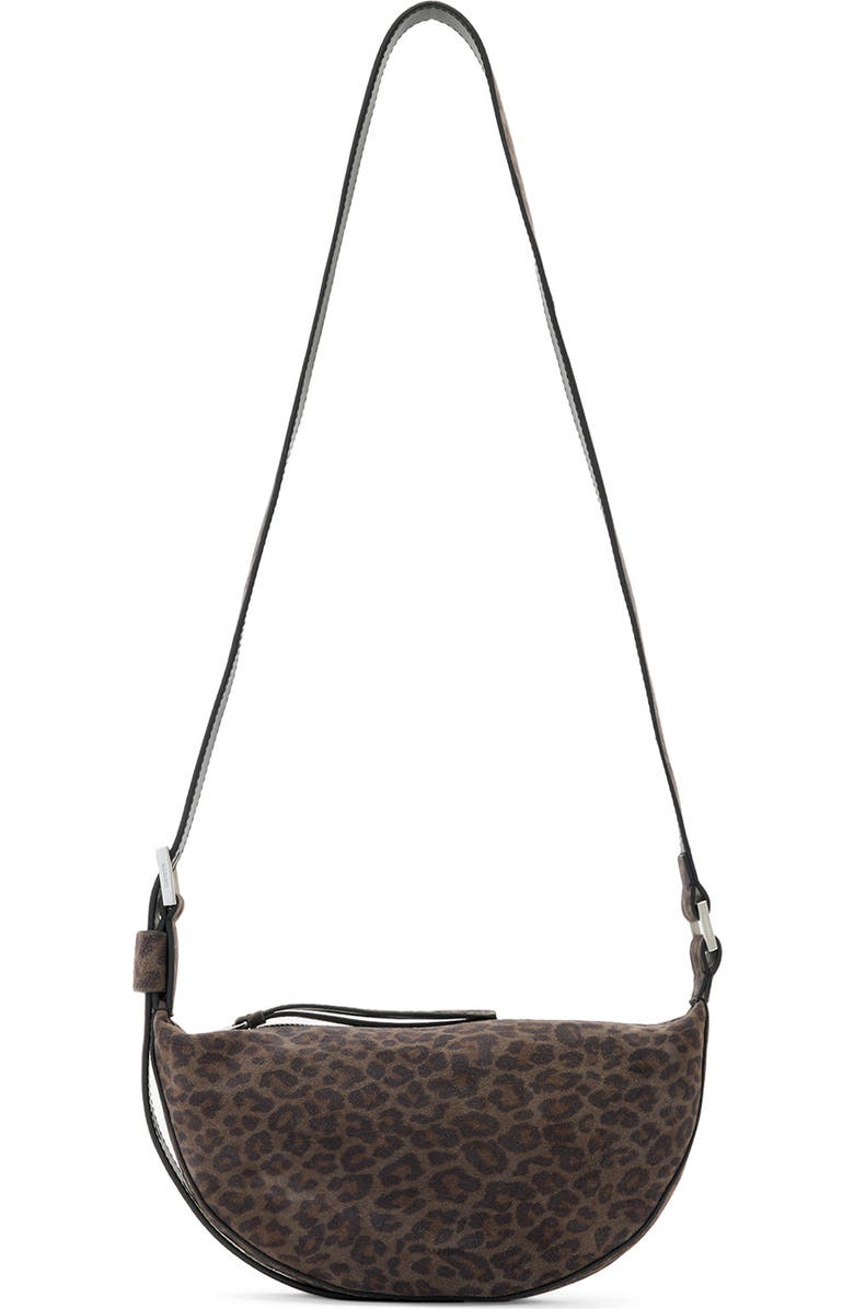AllSaints Half Moon Leather Crossbody Bag, Main, color, Leppo Brown