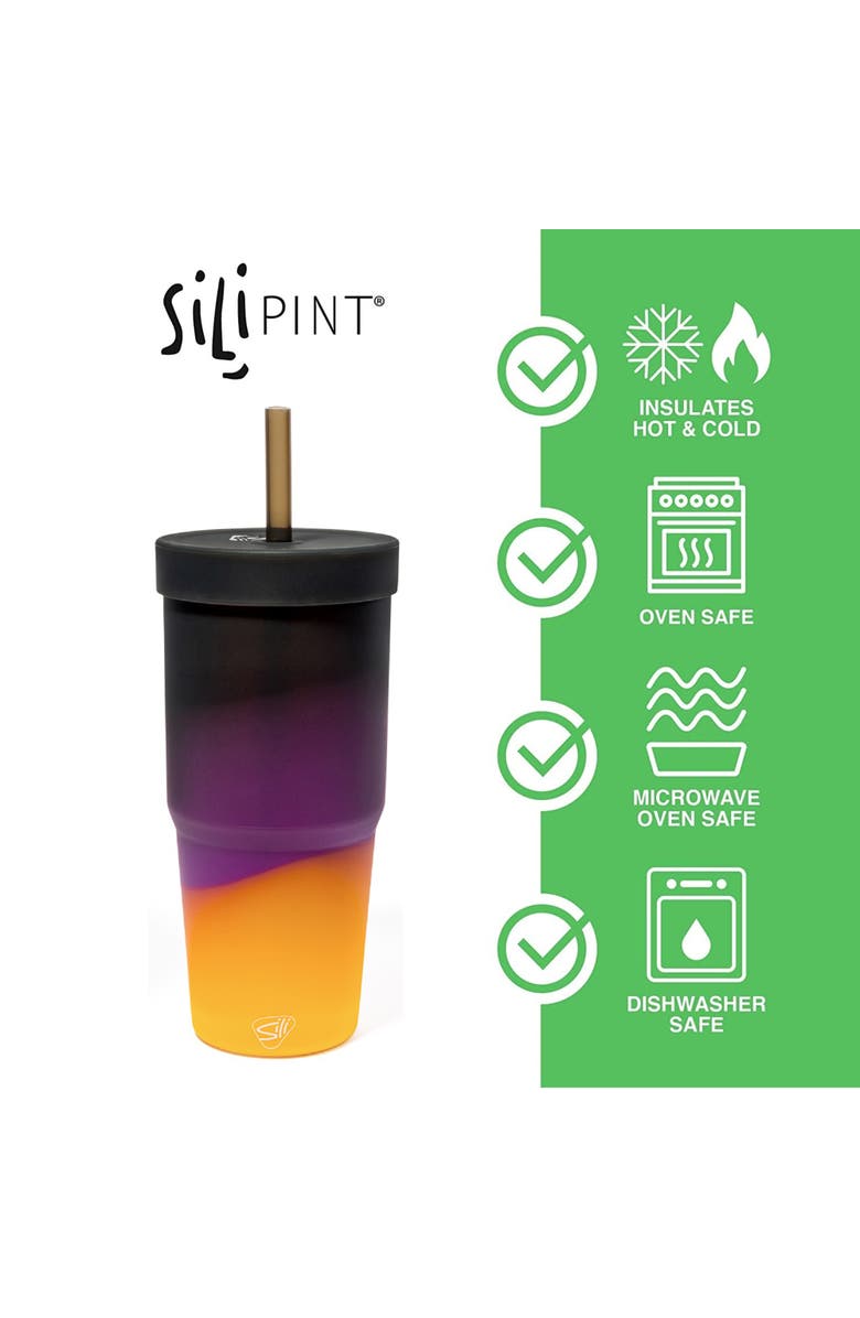 Silipint Silicone 32oz Straw Tumbler, Alternate, color, Multicolored