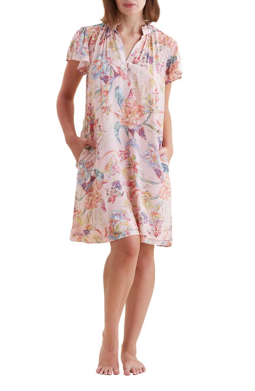 Shop Papinelle Bailey Flutter Sleeve Nightgown In Strawberry Cream