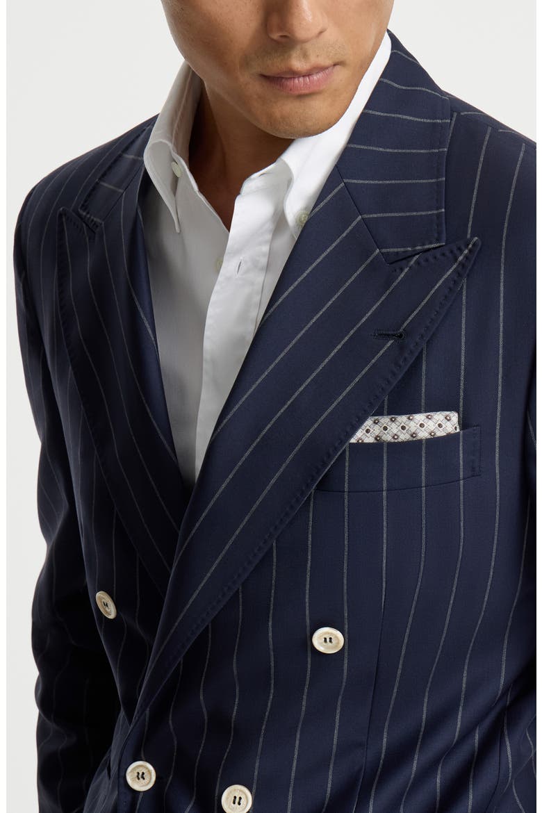 Silk geometric pattern pocket square, Alternate, color, Light Grey