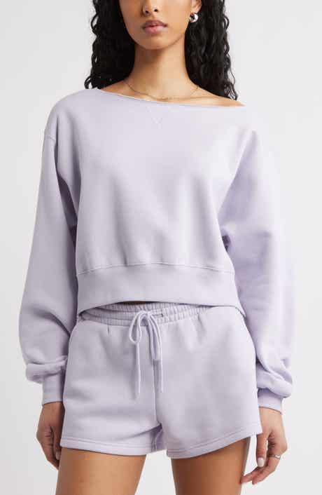 BP. Fleece Detail Off the Shoulder Sweatshirt