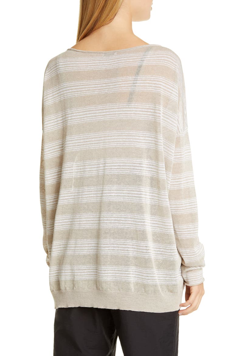 Metallic Stripe Sweater, Alternate, color, BEIGE