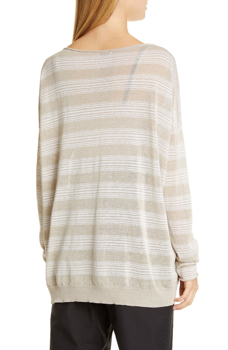 Brunello Cucinelli Metallic Stripe Sweater, Alternate, color, 