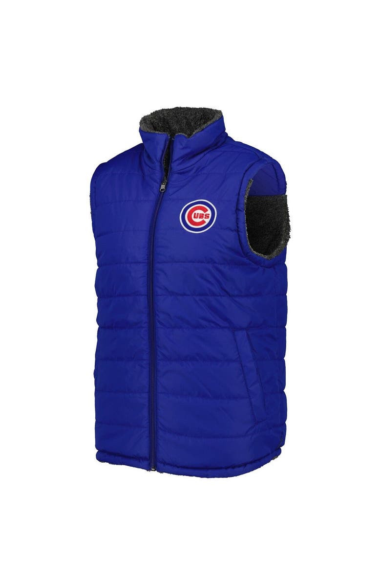 G-III SPORTS BY CARL BANKS Men's G-III Sports by Carl Banks Royal/Charcoal Chicago Cubs Power Hitter Reversible Full-Zip Vest, Alternate, color, 