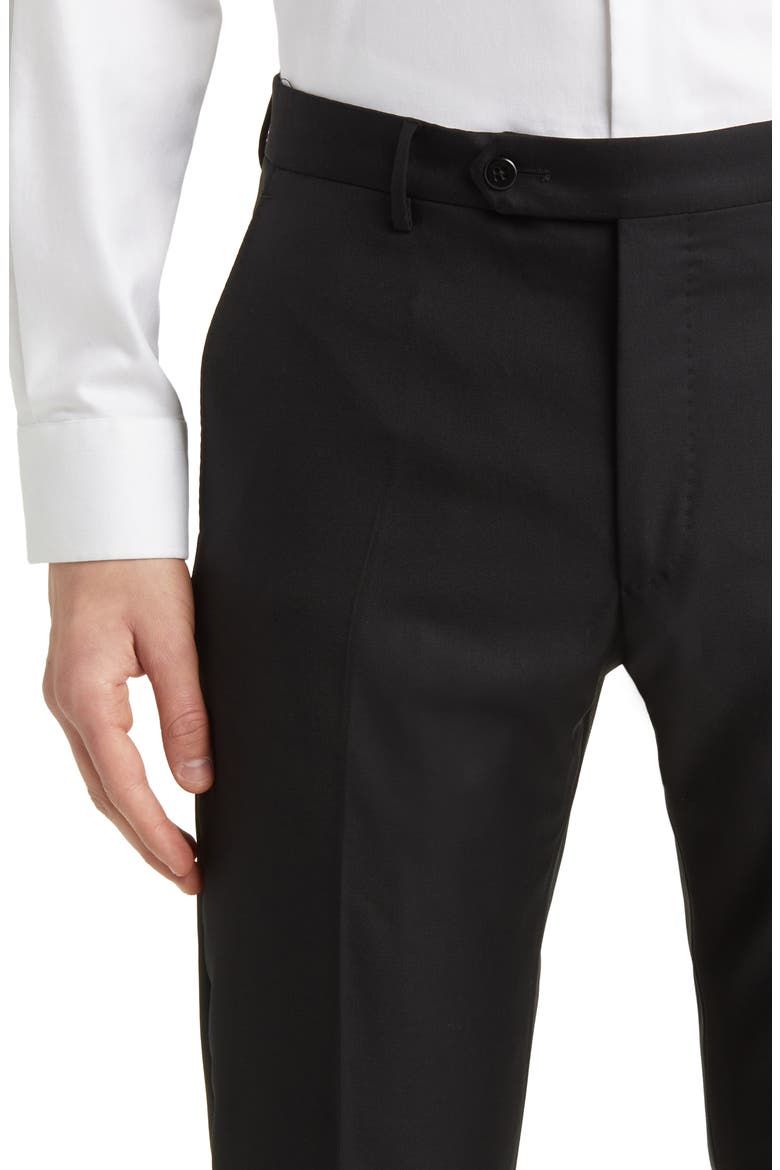 Noah Classic Serge Wool Straight Leg Pants, Alternate, color, BLACK
