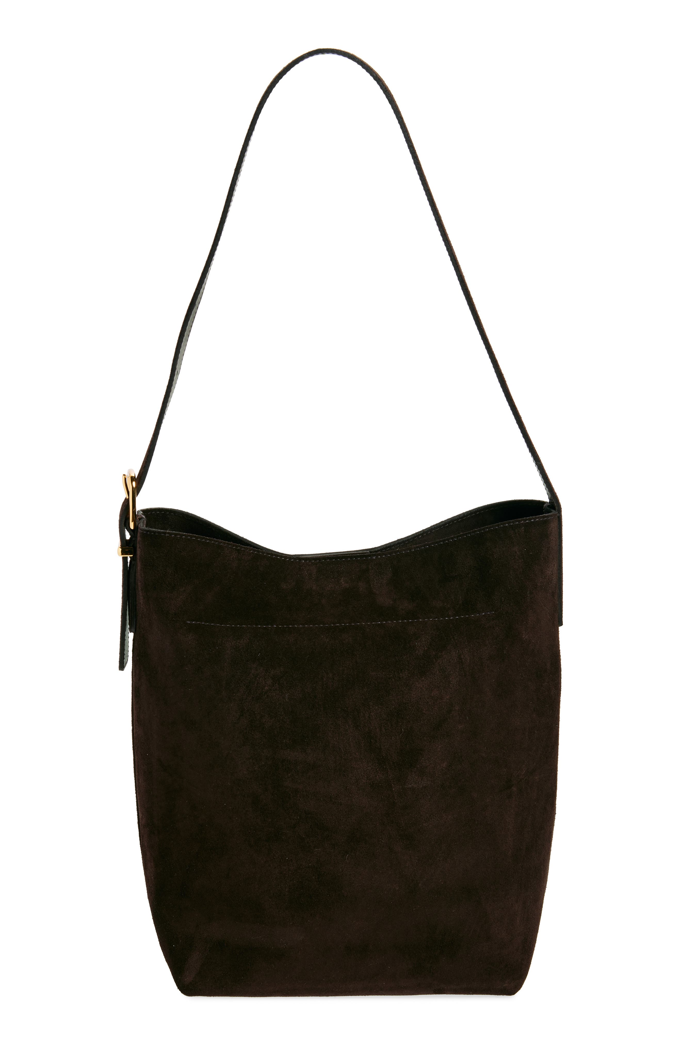 Madewell Essentials Suede Bucket Bag, Alternate, color, Dark Carob