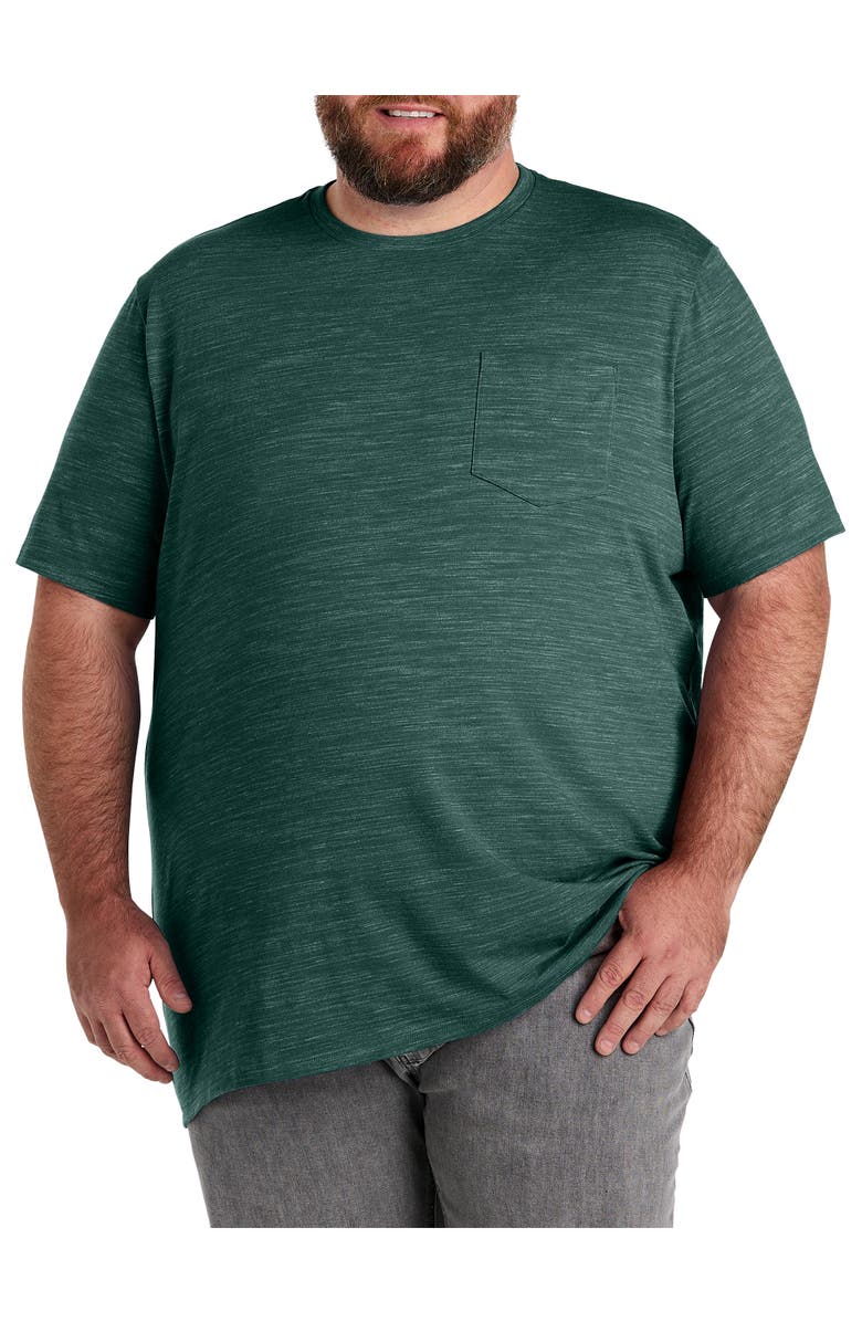 Harbor Bay by DXL Big & Tall Space Dye Pocket T-Shirt, Main, color, Rainforest Sd