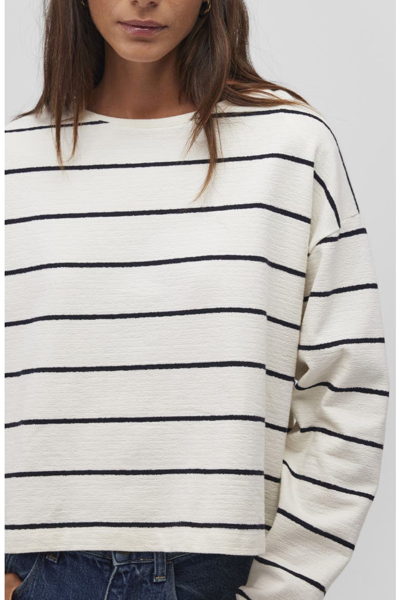 Stripe Cotton Sweater, Alternate, color, DRESS BLUE STRIPE
