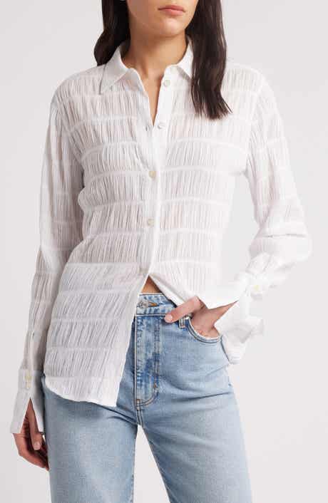 FRAME The Smocked Button-Up Shirt