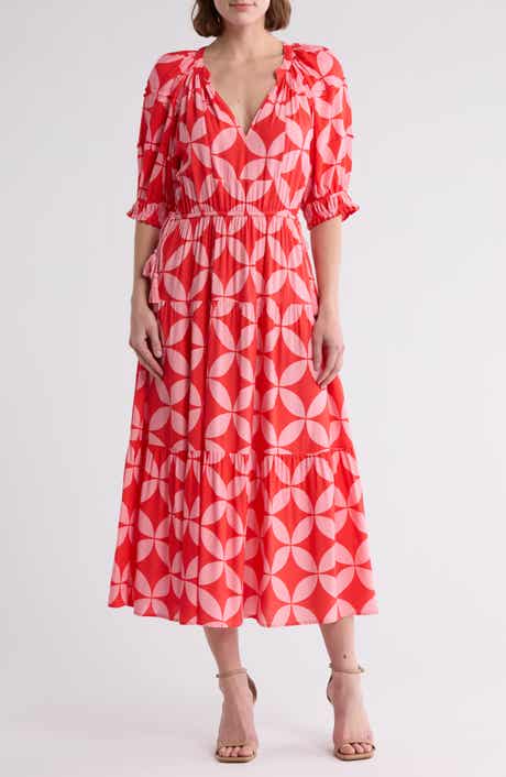 AREA STARS Tassel Tie Midi Dress