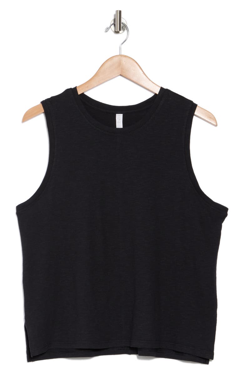 Z by Zella Easy Day Slub Tank, Alternate, color, Black