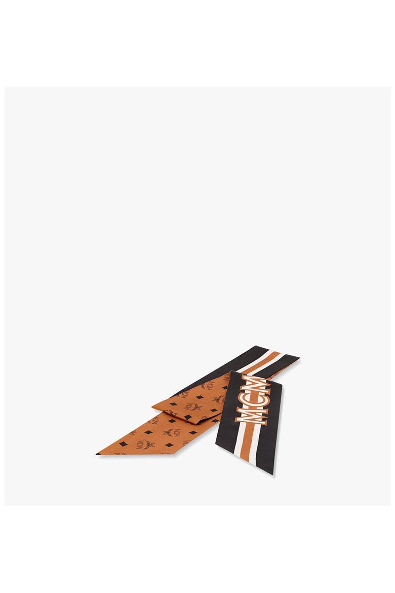 Monogram Print Petite Silk Scarf, Alternate, color, Cognac