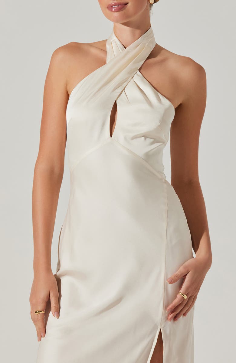 ASTR the Label Marissa Halter Cocktail Dress, Alternate, color, Ivory