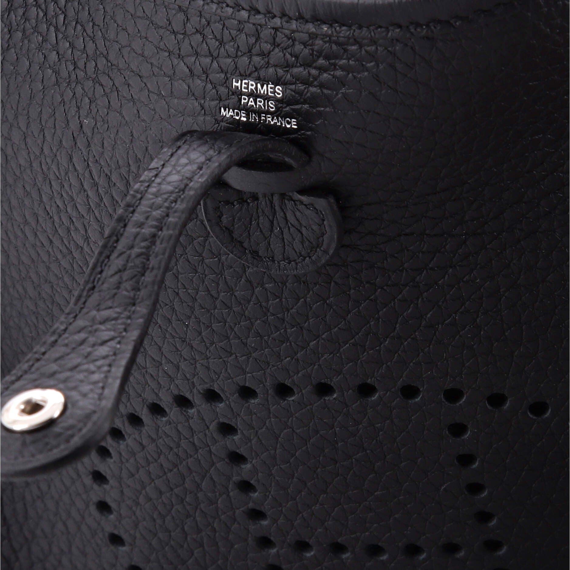Pre-Owned Hermes Long Strap Evelyne Bag Clemence TPM, Alternate, color, Noir