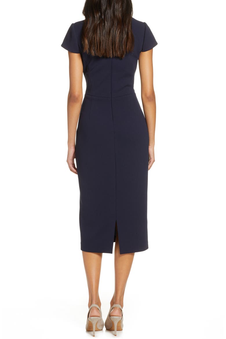 Midi Sheath Dress, Alternate, color, NAVY
