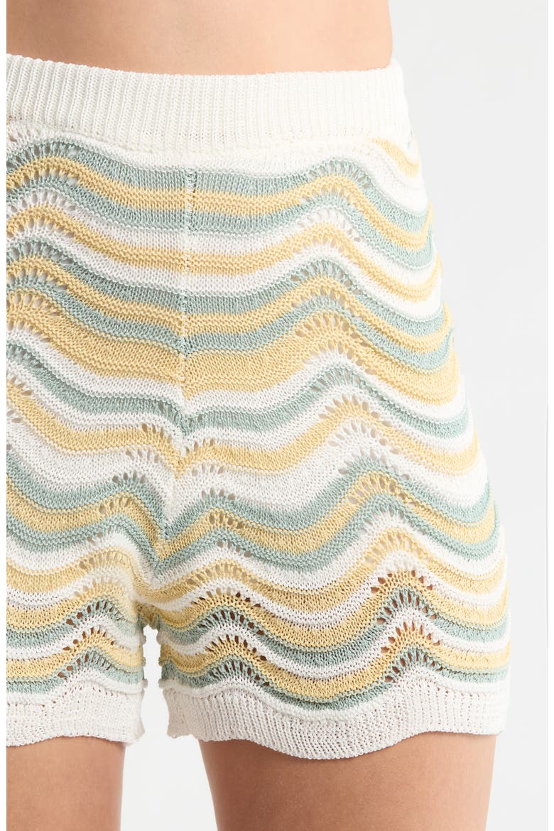 Openwork Knit Shorts, Alternate, color, WHITE MULTI