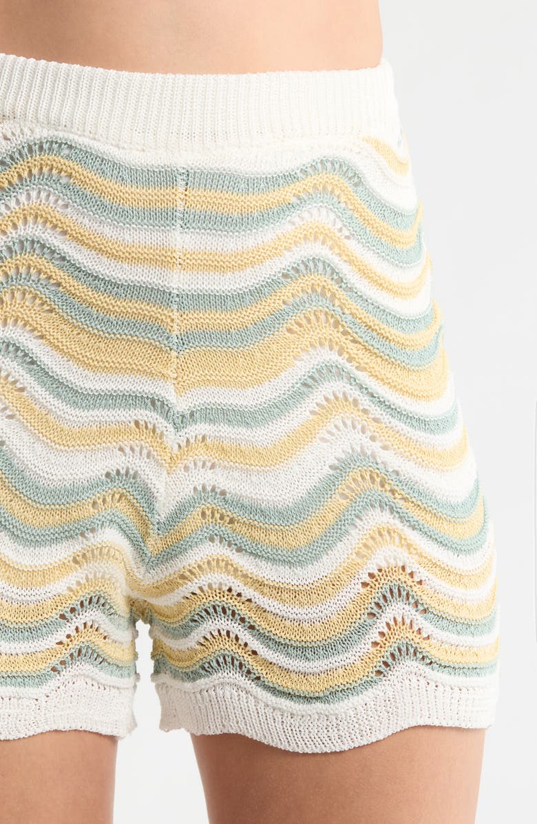 Elan Openwork Knit Shorts, Alternate, color, White Multi