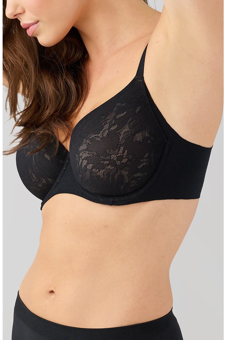 Taking Sides Smoothing Underwire T-Shirt Bra, Alternate, color, BLACK