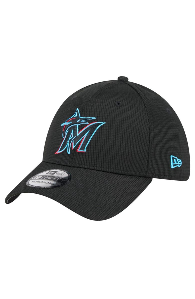 New Era Men's New Era Black Miami Marlins Active Pivot 39THIRTY Flex Hat, Main, color, Black