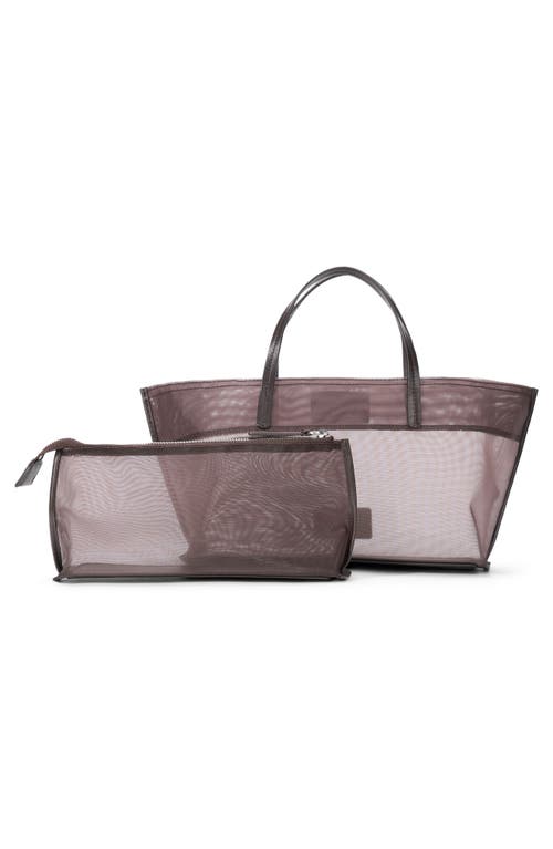 Staud Mini Christos Mesh Tote In Brown