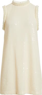 French Connection Sadie Sequin & Beaded Sweater Minidress